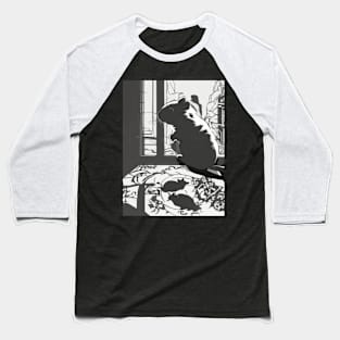 Hamsters Shadow Silhouette Anime Style Collection No. 24 Baseball T-Shirt